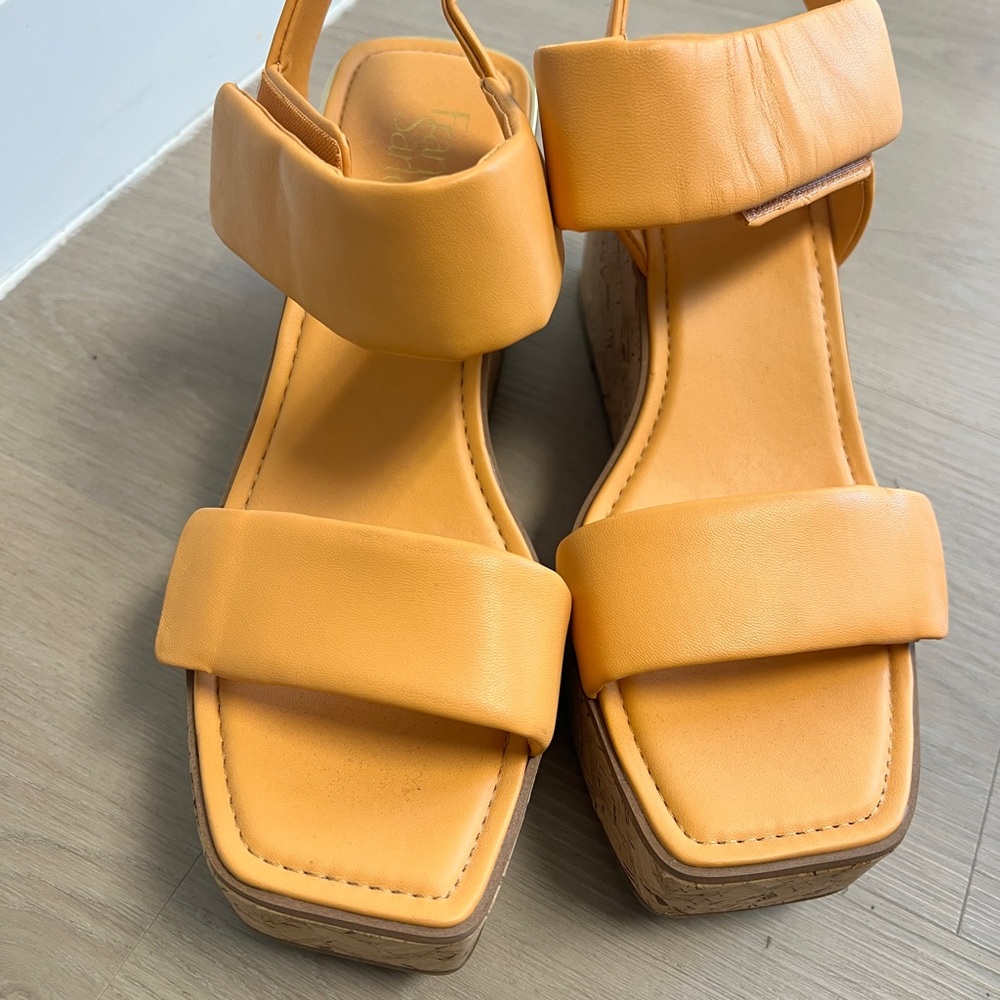Orange Platform Sandals Franco Sarto.